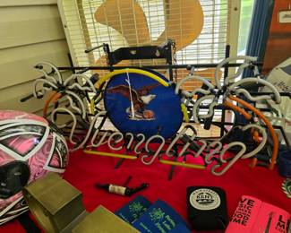 Yuengling Lager Eagle neon sign, glass is all intact, lights up for a second, but then goes out right away.