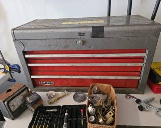 Vintage 1970s Craftsman 6-Drawer Metal Mechanic's Top-Chest Tool Box