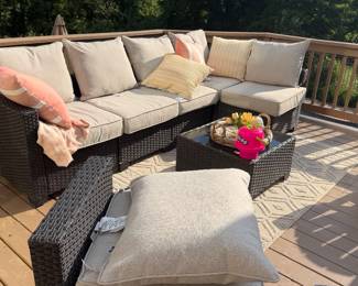 7 piece patio set $1000, outdoor rug $60