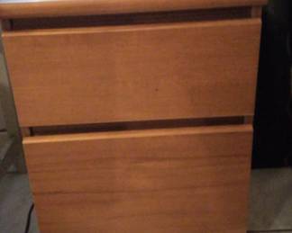 Rolling wood file cabinet
