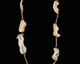 Vintage Mother of Pearl Freeform Necklace
