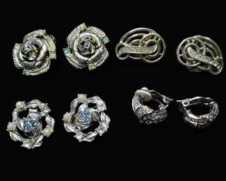 Vintage Costume Jewelry Earring Collection  Floral, Swirl, and Hoop Styles