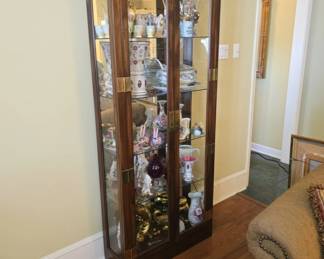 Henredon Campaign Style Curio Cabinet