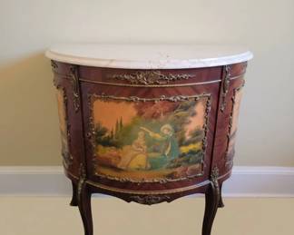 Louis XV Style Vernis Martin Demilune Commode