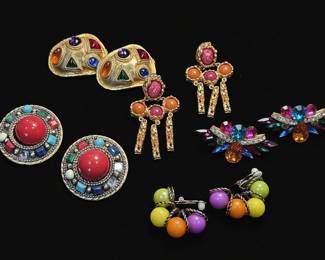 Assorted Vintage Costume Jewelry Earrings Collection