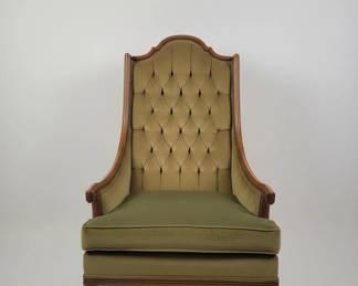 Vintage Louis XV Style HighBack Tufted Armchair