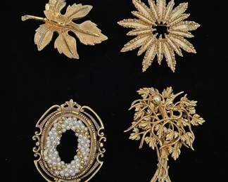 MidCentury Costume Jewelry Brooch Collection