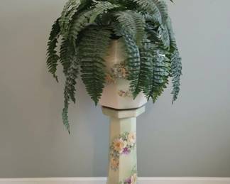 Victorian Style Floral Pedestal Planter
