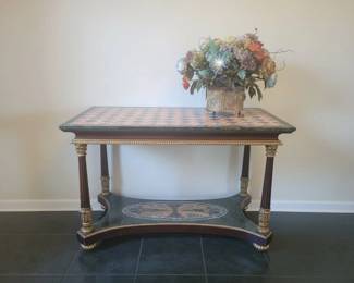 Neoclassical Style Giltwood Console Table with Marble Top