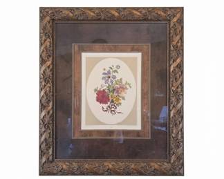 Vintage Floral Print with Ornate Frame