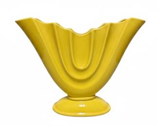 Vintage Yellow Cornucopia Vase