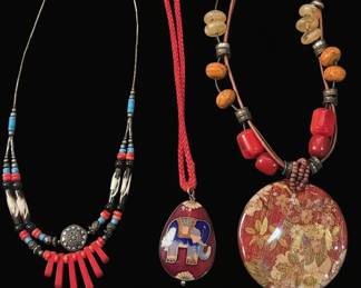 Collection of Three Vintage Artisan Necklaces