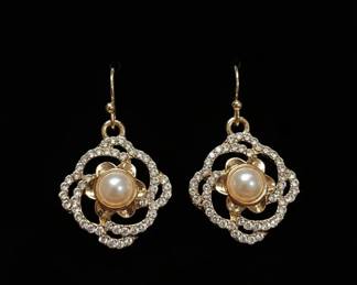 Monet Fashion Jewelry Floral Drop Earrings
