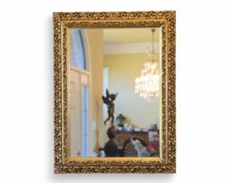 Ornate Giltwood Wall Mirror with Rococo Detailing