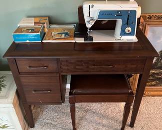 Singer sewing machine, model 638, with cabinet and accessories (see following photo).