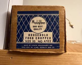 vintage Maid of Honor food chopper, model No. 4702, marketed by Sears, Roebuck and Co