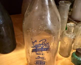 Wagar Bros Dairy glass milk bottle from Troy, New York