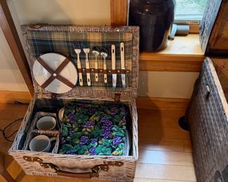 vintage wicker picnic hamper