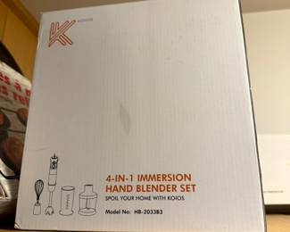 KOIOS branded 4-in-1 immersion hand blender set