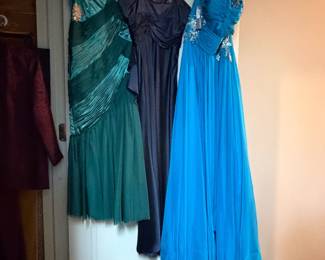 Trio of fabulous gowns, one still has tags