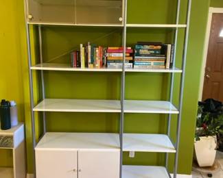 Wood And Metal Storage Display Shelf