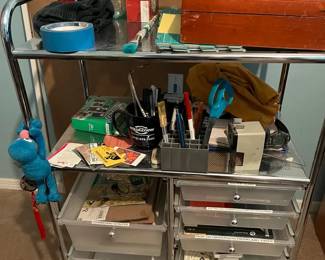 Art Supplies With Cart Mystery Lot