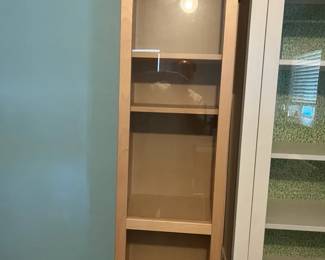 Narrow Bookcase Light Wood Two