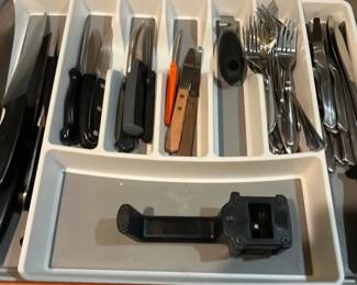 Lot Of Flatware And Knives Farberware