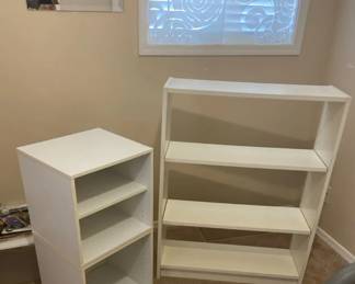 White Bookcases With 3 Adjustable Shelves