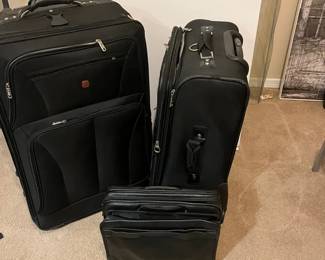 Two Piece Luggage Set And Leather Briefcase Case