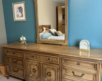 Neoclassical/Mediterranean Revival Style Bedroom Set w/ Twin Headboards