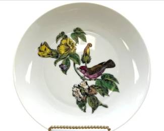 Limoges France Porcelain Bird & Botanical Floral Plate