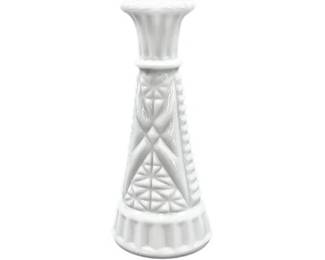 Anchor Hocking White Milk Glass Bud Vase Stars & Bars