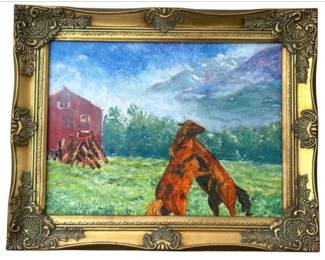 Original Oil Painting By Darien Artist Robert Johnson - Midnight In Norway