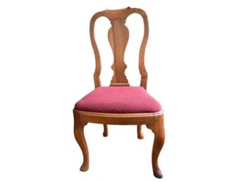 Antique Queen Anne Splat Back Dining Chair - Heavy, Solid Wood