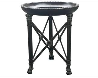 Maitland Smith Bronze Finished Neoclassical Style Accent Table With Glass