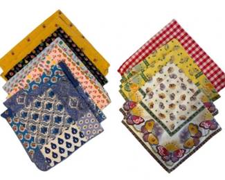 12 Assorted Cotton Luncheon Napkins