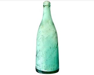 Antique Green Glass Beer Bottle - Embossed: The Hubert Fischer Brewery Hartford, Conn