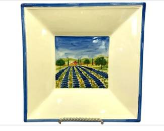 French Pottery Plate - Hand Painted Made In France