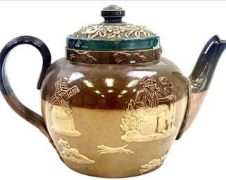 Doulton Lambeth Teapot - Harvest Ware Dogs Hunting Deer