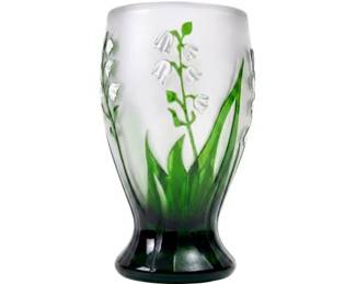 Lily Of The Valley Carved Glass Design - Signed CD
