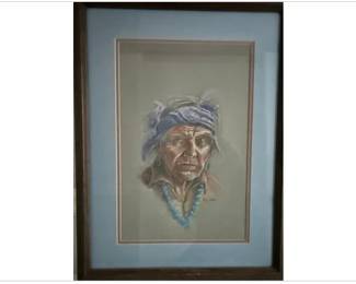 Original Watercolor Painting - Native American Portrait - Signed By Artist