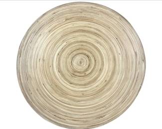 Bamboo Round Decorative Dish Or Fruit Bowl With Concentric Ring Design