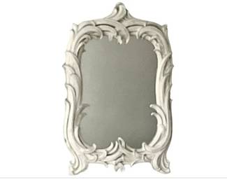 Vintage White Rococo Revival Wall Mirror