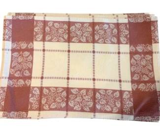 12 Rose And Cream Damask Placemats And 5 Napkins