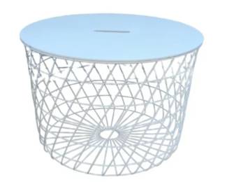 IKEA Kvistbro White Wire Storage Table With Round Top