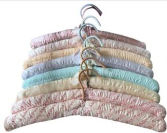 8 Padded Silk Hangers Including 2 I. Magnin Hangers