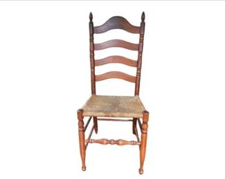 Ladder Back Chair With Rush Seat