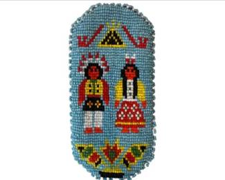 Beaded Eyeglass Case With Native American Motif