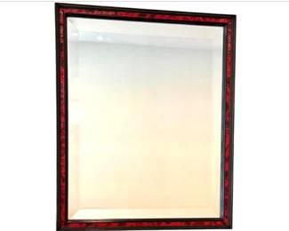 Pierce Archer Beveled Mirror With Enamel Bordered Frame - 18x22x1.25 Inches